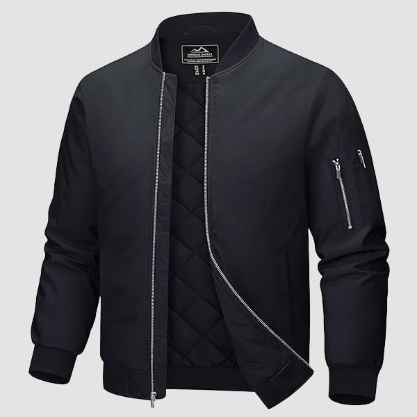 Men's Bomber Jacket, Quilted & Windproof with Pockets - MAGCOMSEN