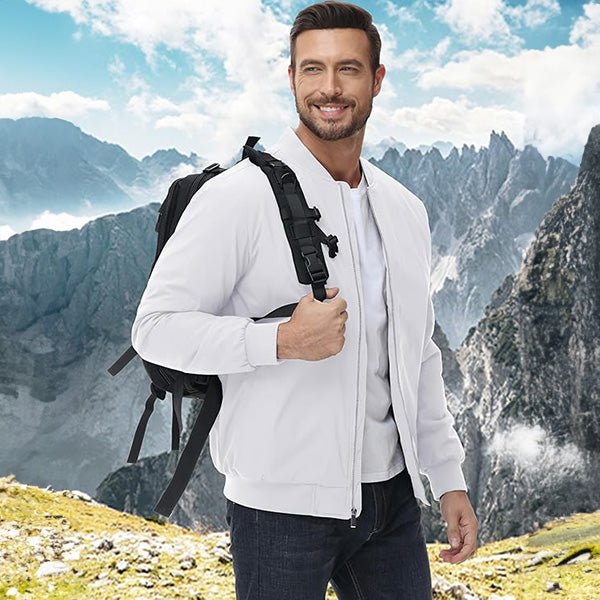 Men's Bomber Jacket, Quilted & Windproof with Pockets - MAGCOMSEN