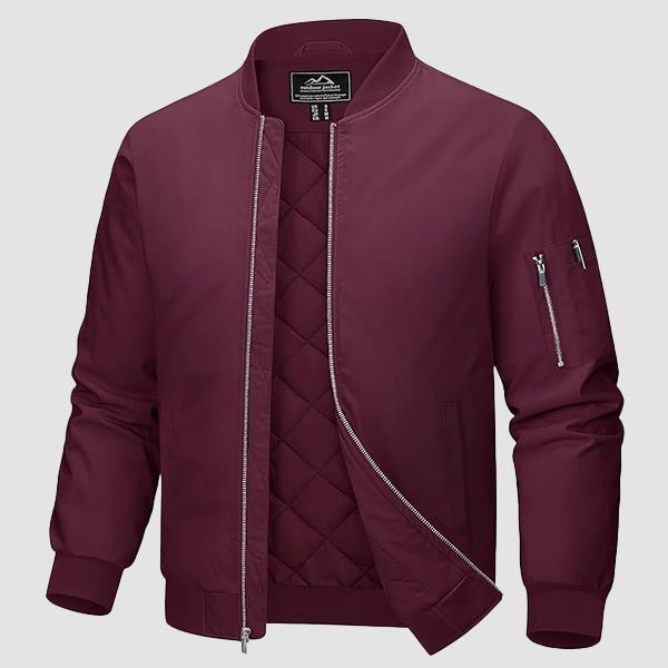 Men's Bomber Jacket, Quilted & Windproof with Pockets - MAGCOMSEN