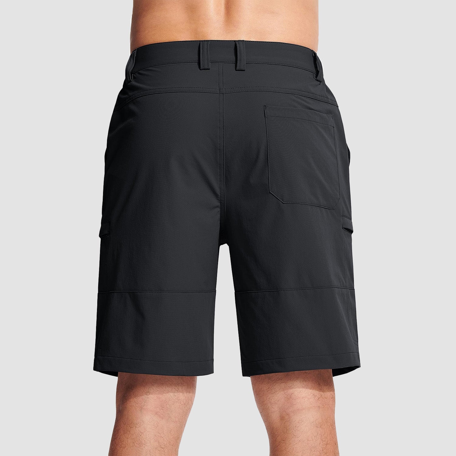 Black Men's Casual Quick-Dry 5 Pockets Cargo Short - MAGCOMSEN