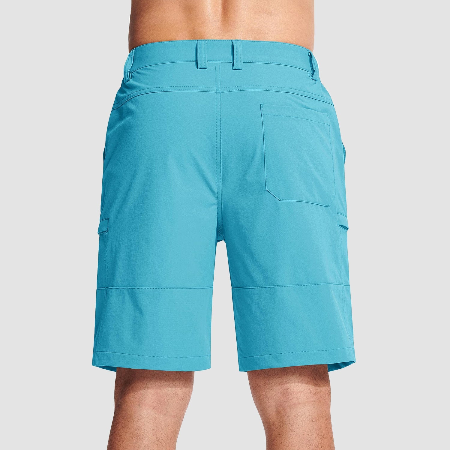 Ice Blue Men's Casual Quick-Dry 5 Pockets Cargo Short - MAGCOMSEN