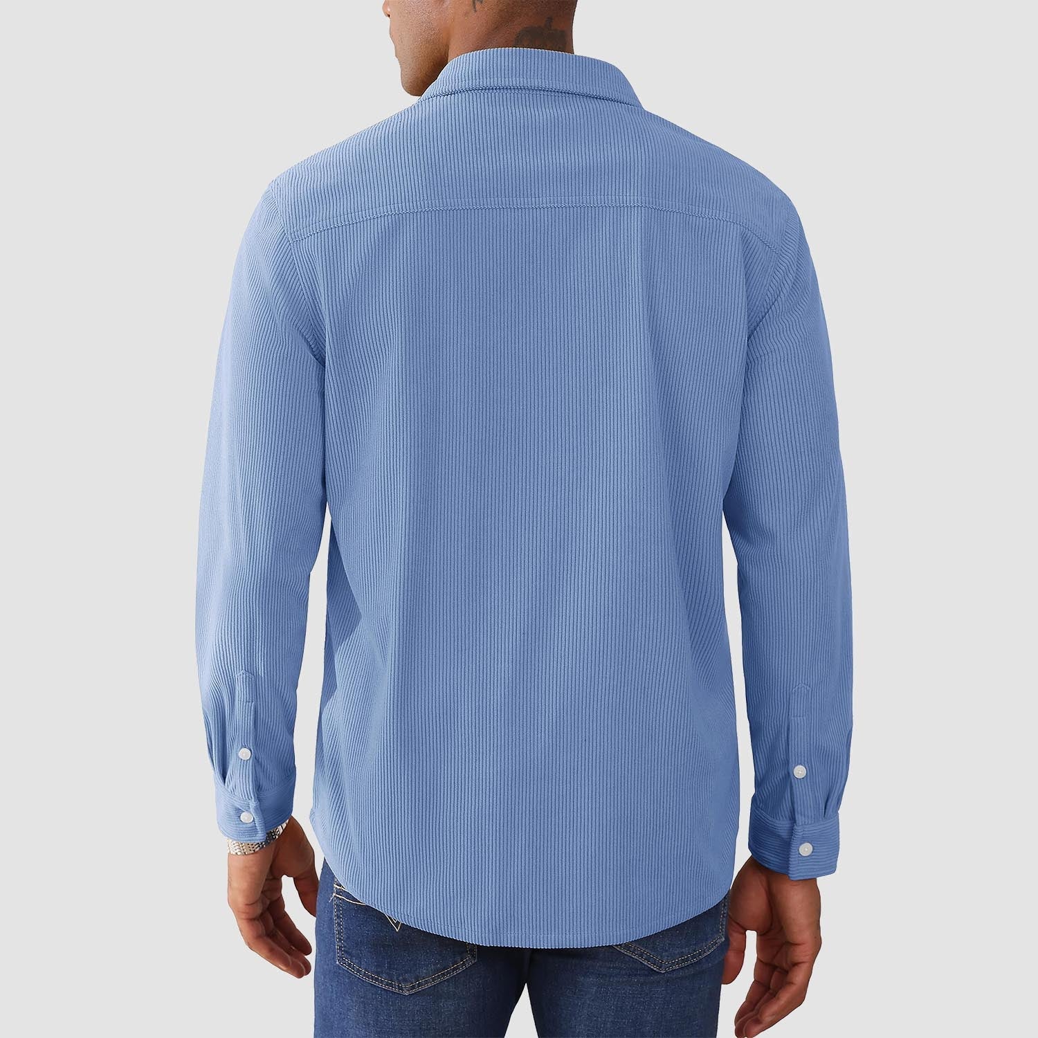Men's Long Sleeve Corduroy Sun Protection Shirt - MAGCOMSEN