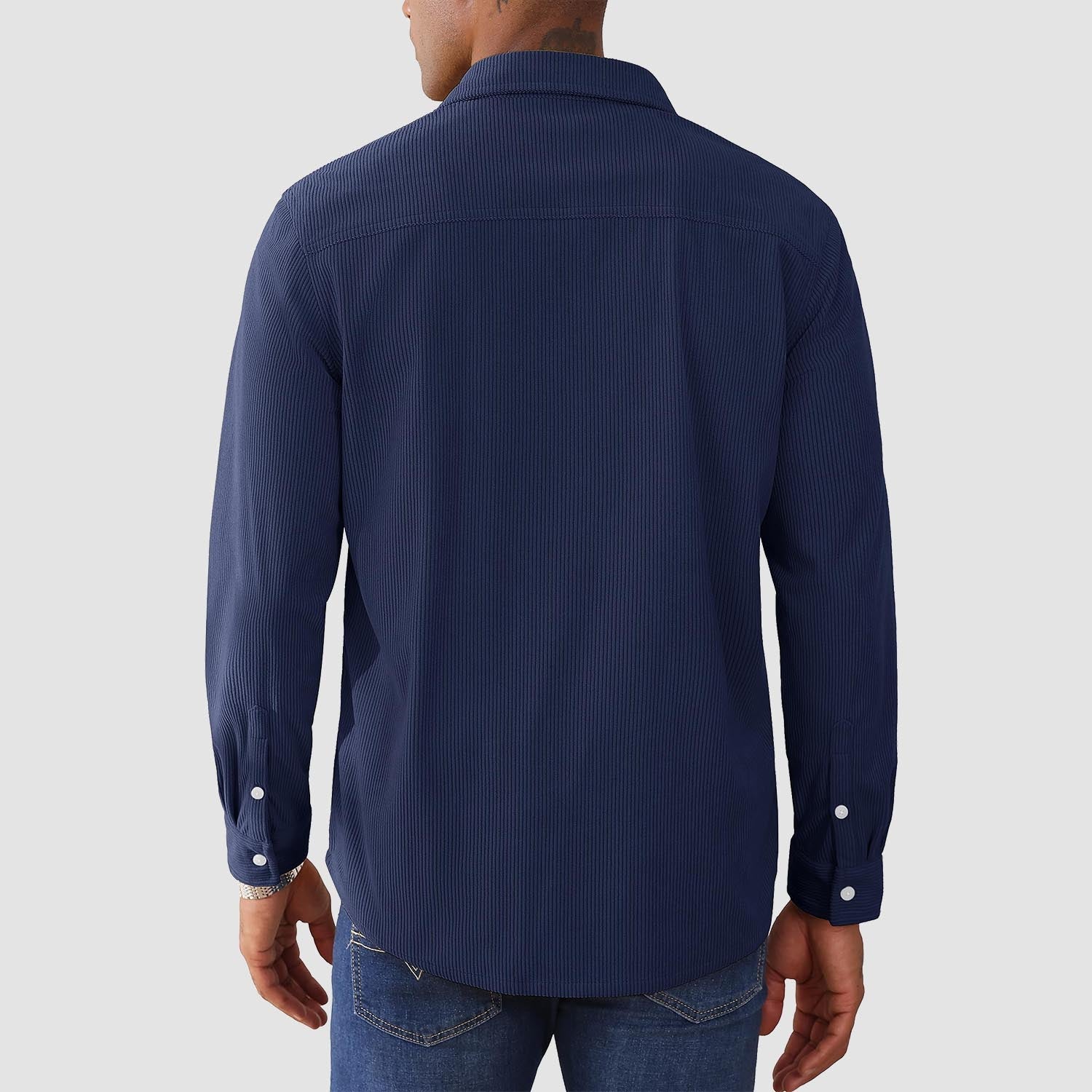 Men's Long Sleeve Corduroy Sun Protection Shirt - MAGCOMSEN