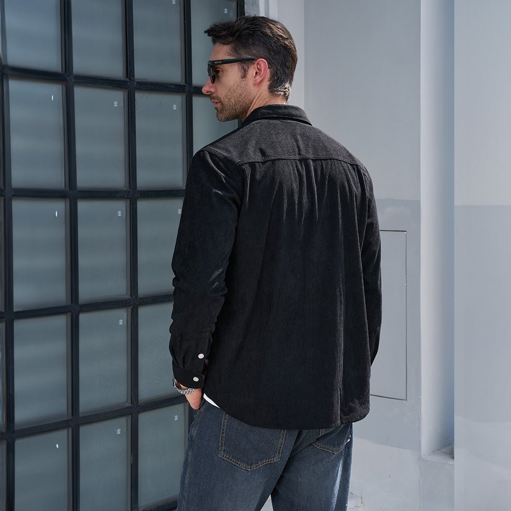 Men's Long Sleeve Corduroy Sun Protection Shirt - MAGCOMSEN
