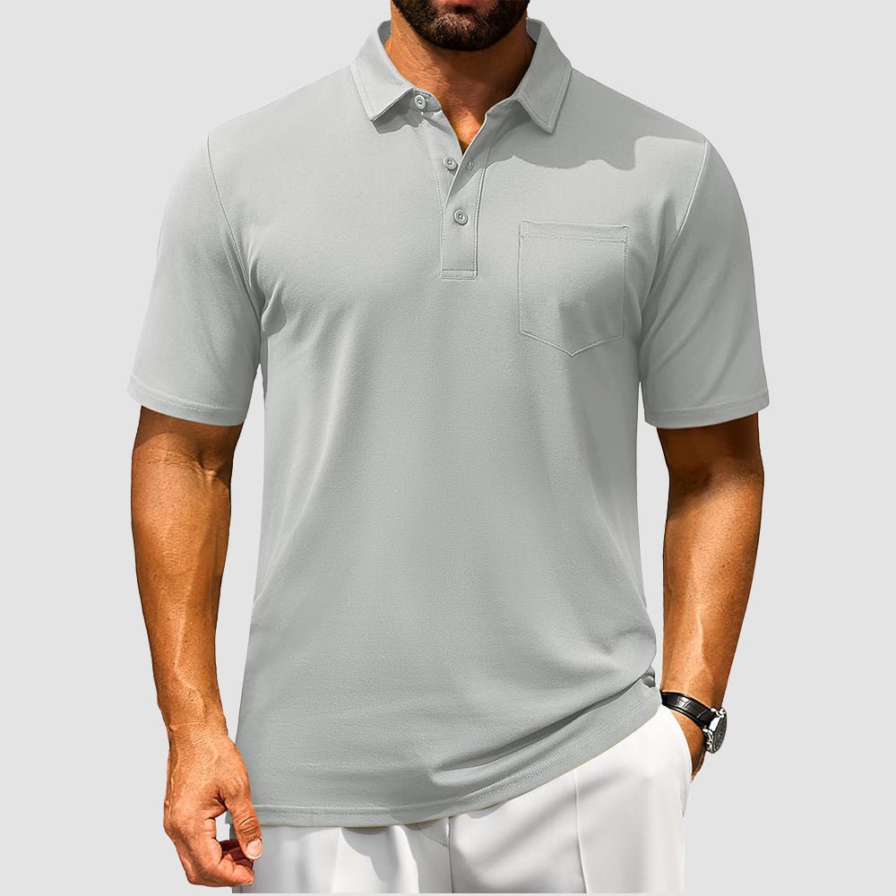 Men's Cotton Polo Shirts - Breathable Short Sleeve Golf Tee - MAGCOMSEN
