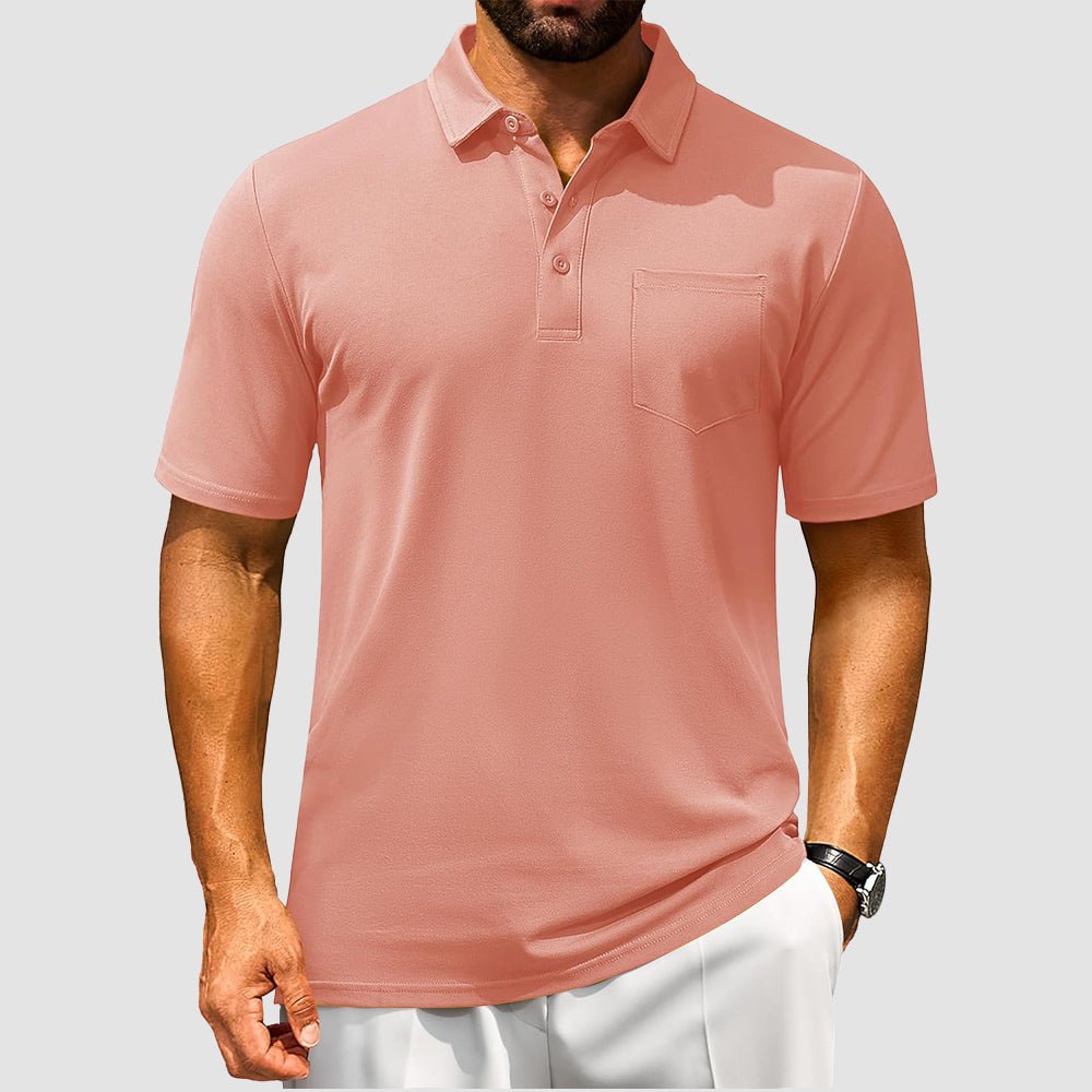 Men's Cotton Polo Shirts - Breathable Short Sleeve Golf Tee - MAGCOMSEN
