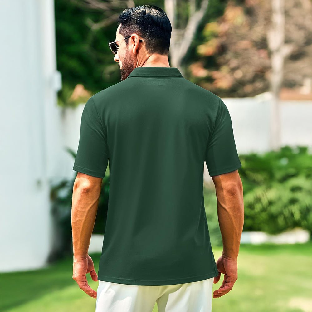 Men's Cotton Polo Shirts - Breathable Short Sleeve Golf Tee - MAGCOMSEN