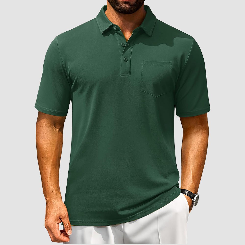 Men's Cotton Polo Shirts - Breathable Short Sleeve Golf Tee - MAGCOMSEN