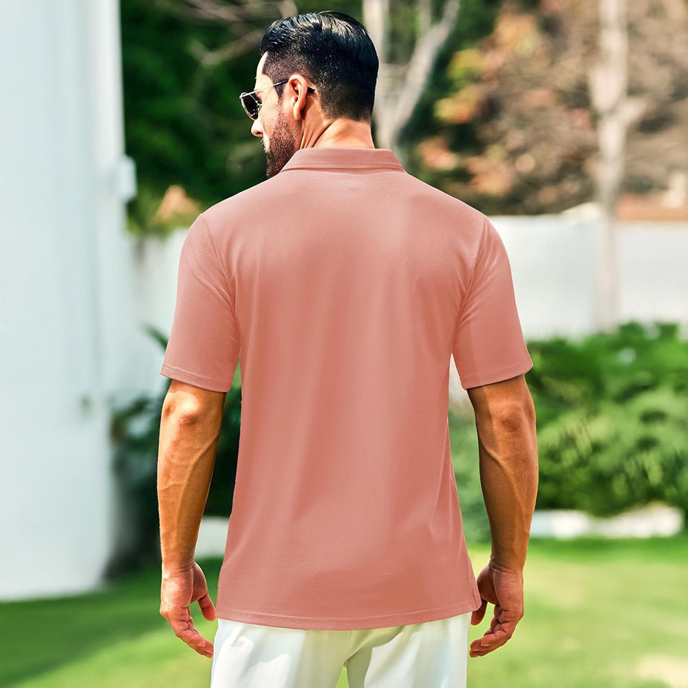 Men's Cotton Polo Shirts - Breathable Short Sleeve Golf Tee - MAGCOMSEN