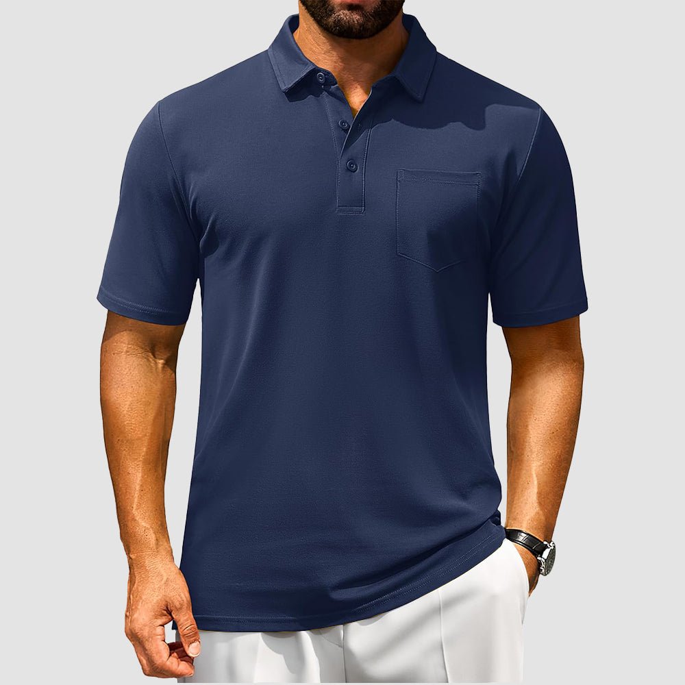 Men's Cotton Polo Shirts - Breathable Short Sleeve Golf Tee - MAGCOMSEN