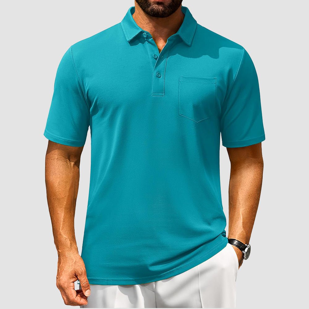 Men's Cotton Polo Shirts - Breathable Short Sleeve Golf Tee - MAGCOMSEN