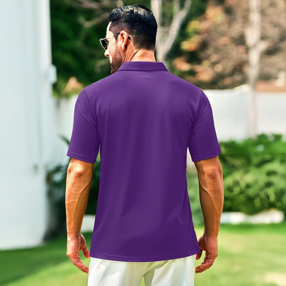 Men's Cotton Polo Shirts - Breathable Short Sleeve Golf Tee - MAGCOMSEN