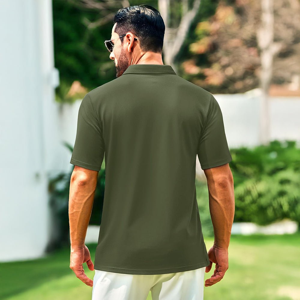 Men's Cotton Polo Shirts - Breathable Short Sleeve Golf Tee - MAGCOMSEN