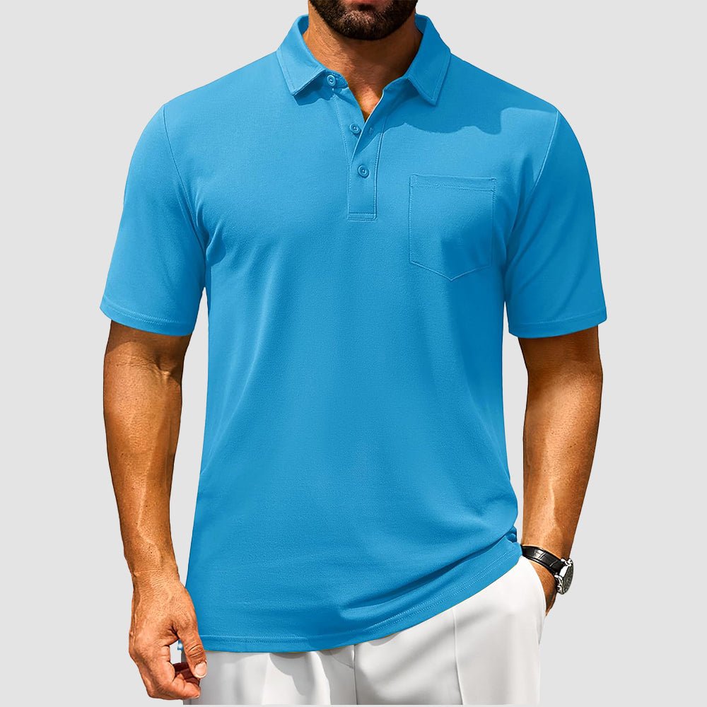 Men's Cotton Polo Shirts - Breathable Short Sleeve Golf Tee - MAGCOMSEN