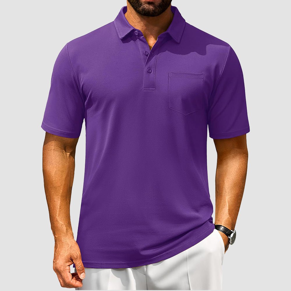 Men's Cotton Polo Shirts - Breathable Short Sleeve Golf Tee - MAGCOMSEN
