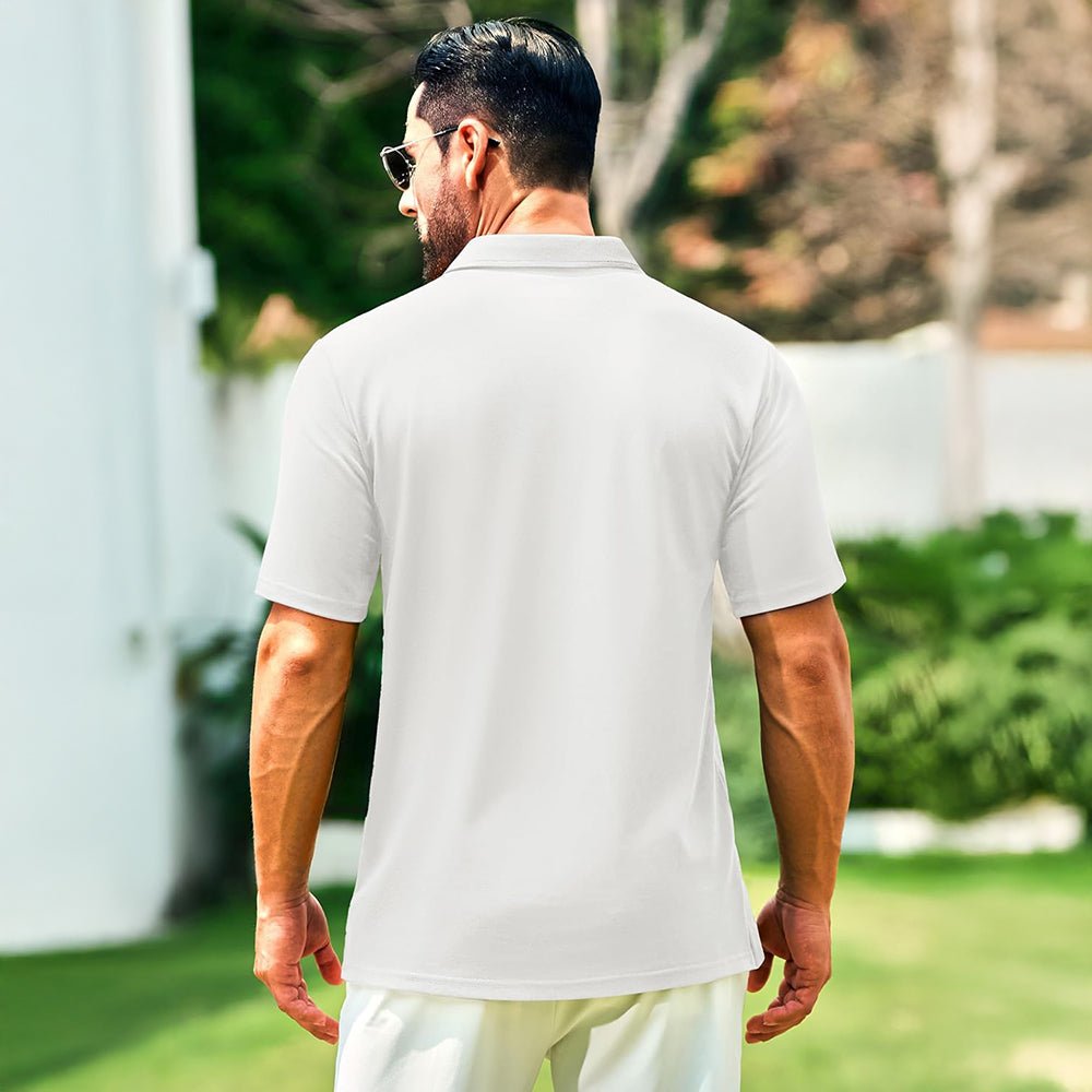 Men's Cotton Polo Shirts - Breathable Short Sleeve Golf Tee - MAGCOMSEN
