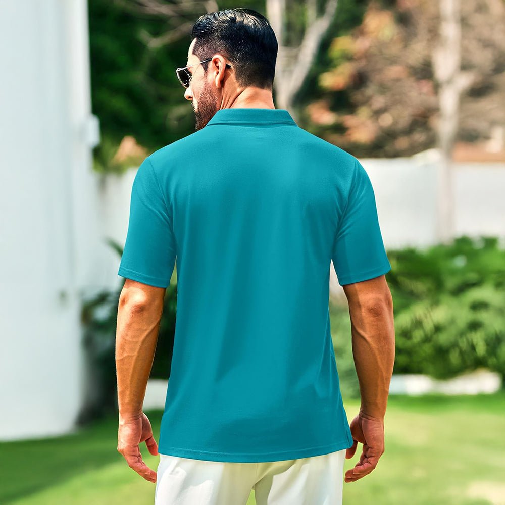 Men's Cotton Polo Shirts - Breathable Short Sleeve Golf Tee - MAGCOMSEN