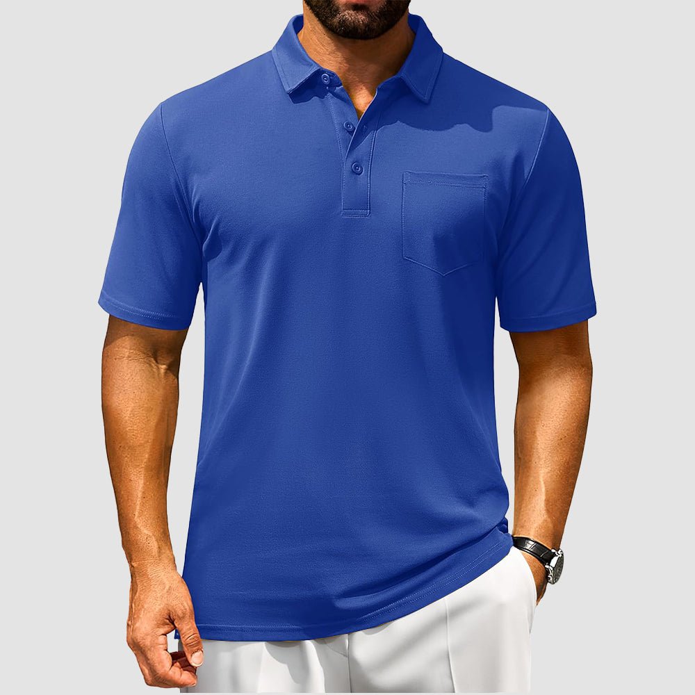 Men's Cotton Polo Shirts - Breathable Short Sleeve Golf Tee - MAGCOMSEN