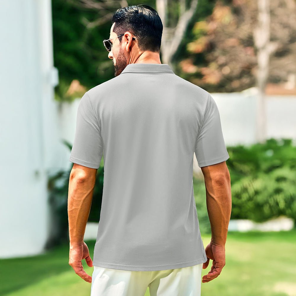 Men's Cotton Polo Shirts - Breathable Short Sleeve Golf Tee - MAGCOMSEN
