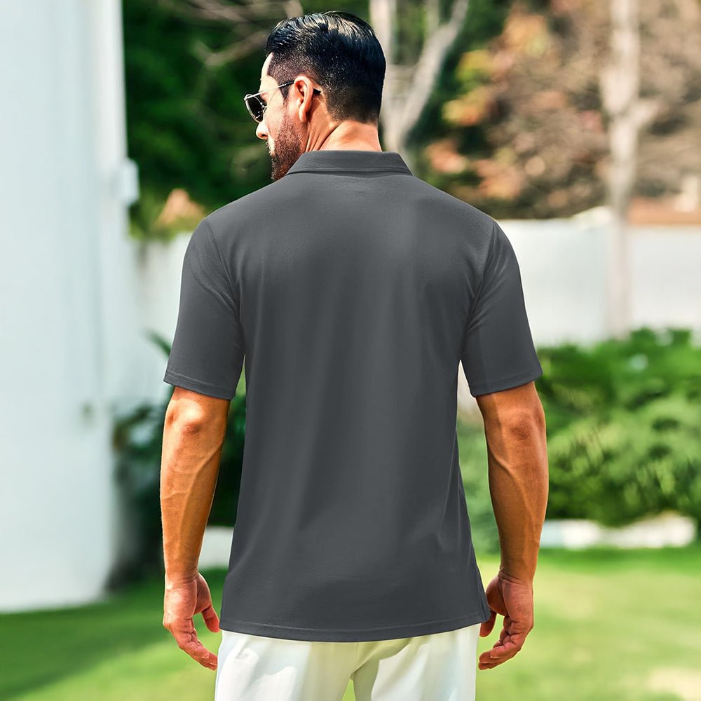 Men's Cotton Polo Shirts - Breathable Short Sleeve Golf Tee - MAGCOMSEN
