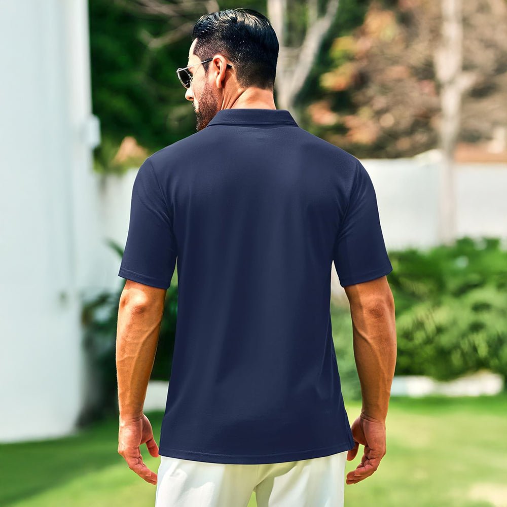 Men's Cotton Polo Shirts - Breathable Short Sleeve Golf Tee - MAGCOMSEN