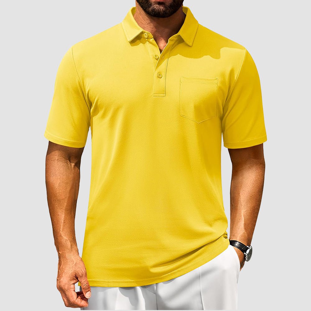 Men's Cotton Polo Shirts - Breathable Short Sleeve Golf Tee - MAGCOMSEN