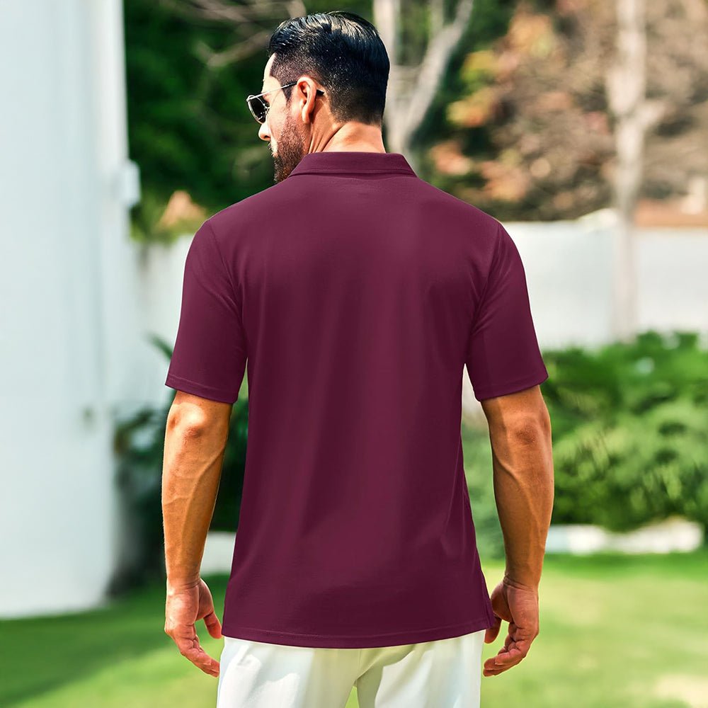 Men's Cotton Polo Shirts - Breathable Short Sleeve Golf Tee - MAGCOMSEN