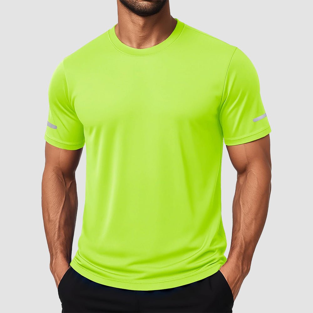 Green Men's Dry Fit Sun Protection Stretch Training & Sports T-Shirts - MAGCOMSEN