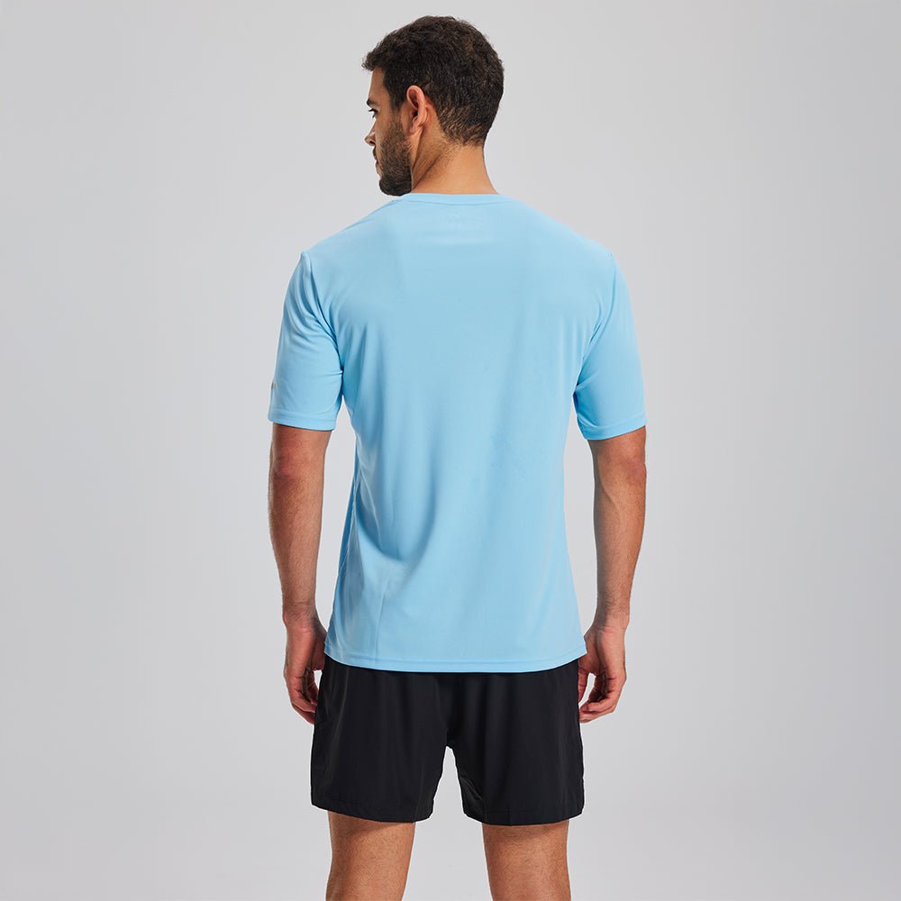 Sky Blue Men's Dry Fit Sun Protection Stretch Training & Sports T-Shirts - MAGCOMSEN