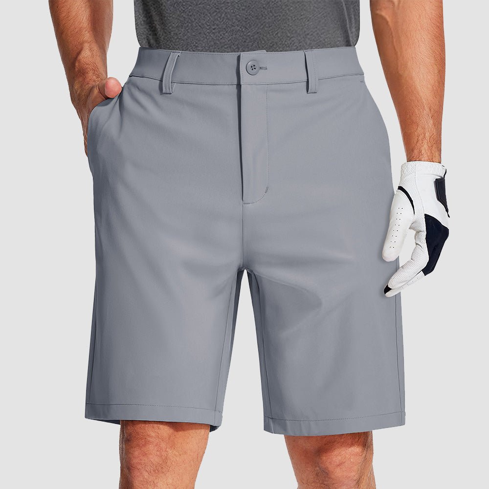 Light Blue Men's Golf Shorts 9 Inch Inseam Quick Dry Casual Shorts Stretch Hiking Dress Work Shorts with 4 Pockets Flat Front - MAGCOMSEN