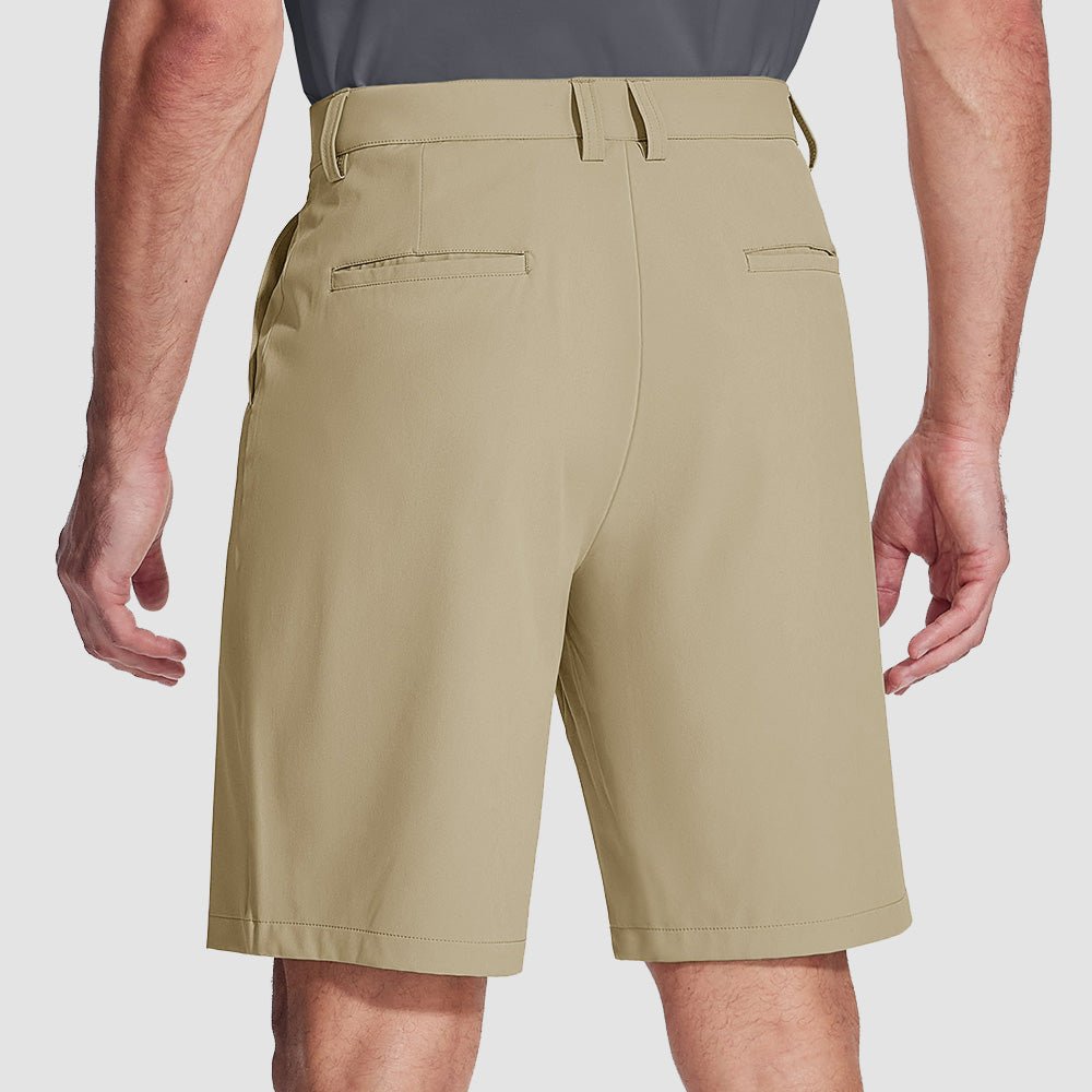 Light Blue Men's Golf Shorts 9 Inch Inseam Quick Dry Casual Shorts Stretch Hiking Dress Work Shorts with 4 Pockets Flat Front - MAGCOMSEN