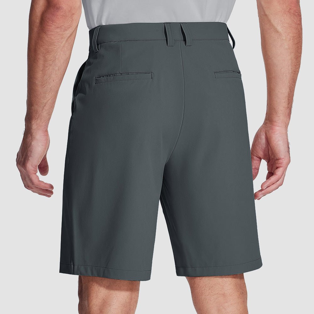Light Blue Men's Golf Shorts 9 Inch Inseam Quick Dry Casual Shorts Stretch Hiking Dress Work Shorts with 4 Pockets Flat Front - MAGCOMSEN