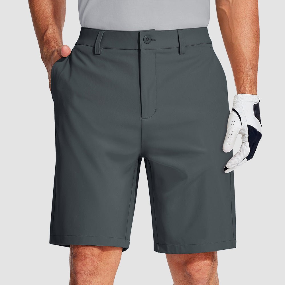 Light Blue Men's Golf Shorts 9 Inch Inseam Quick Dry Casual Shorts Stretch Hiking Dress Work Shorts with 4 Pockets Flat Front - MAGCOMSEN