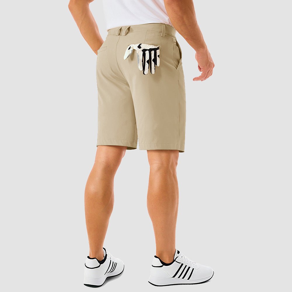 White Men's Golf Shorts - Quick Dry Stretch Work Shorts with 6 Pockets - MAGCOMSEN