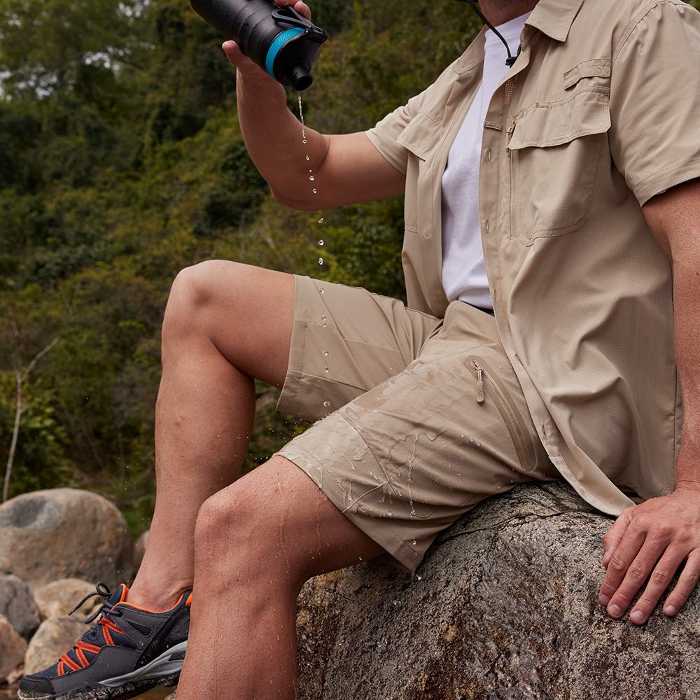 Men's Hiking Cargo Shorts with Zipper Pockets - MAGCOMSEN