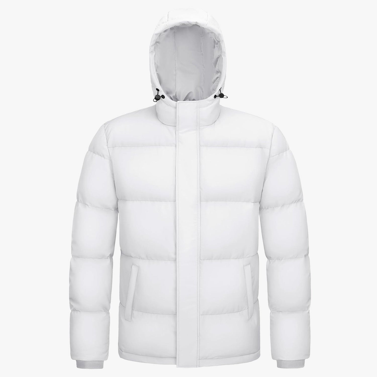 Mens Hooded Down Jacket Water Resistant Puffer Jacket Full Zip Up Windproof Winter Jacket with Zip Pockets - MAGCOMSEN