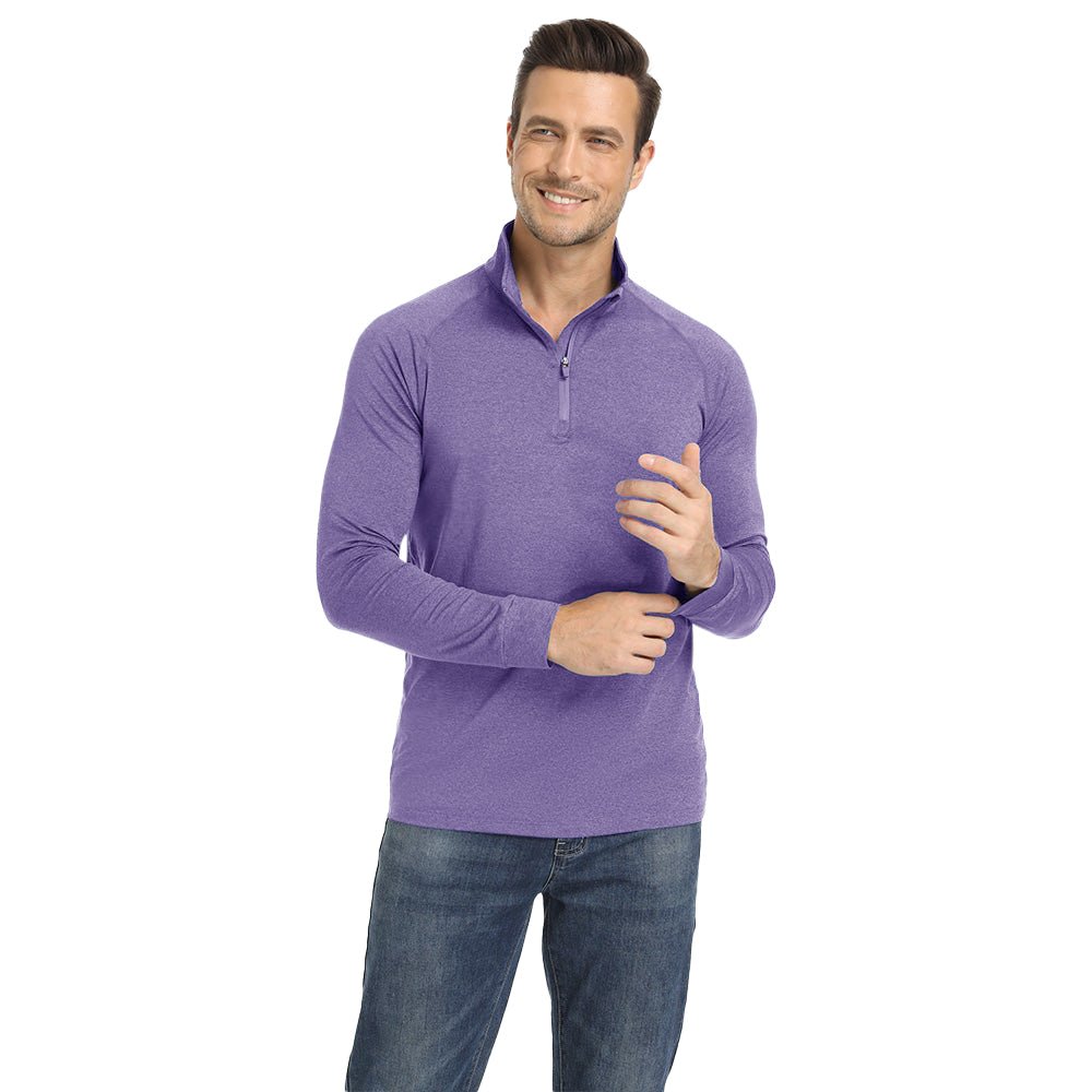 Violet Men's Lands End UPF50+ Sun Shirt, Long Sleeve Quick Dry - MAGCOMSEN