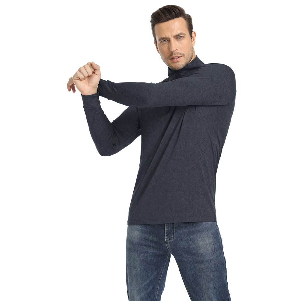 Black Men's Lands End UPF50+ Sun Shirt, Long Sleeve Quick Dry - MAGCOMSEN