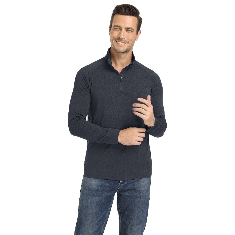 Black Men's Lands End UPF50+ Sun Shirt, Long Sleeve Quick Dry - MAGCOMSEN