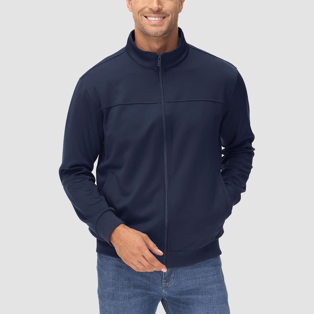 Men's Lightweight Full - Zip Track Jacket with Pockets - MAGCOMSEN