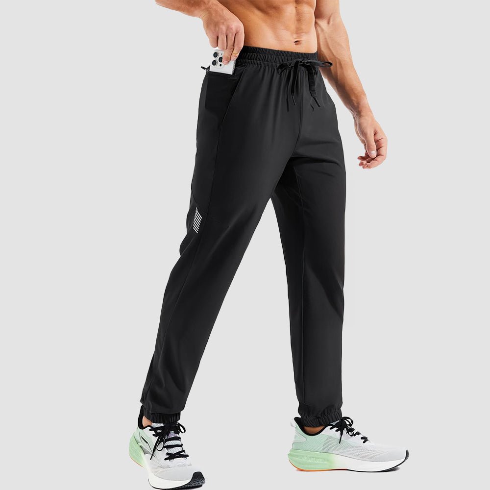 Black Men's Lightweight Hiking Pants Quick Dry UPF 50+ Joggers - MAGCOMSEN
