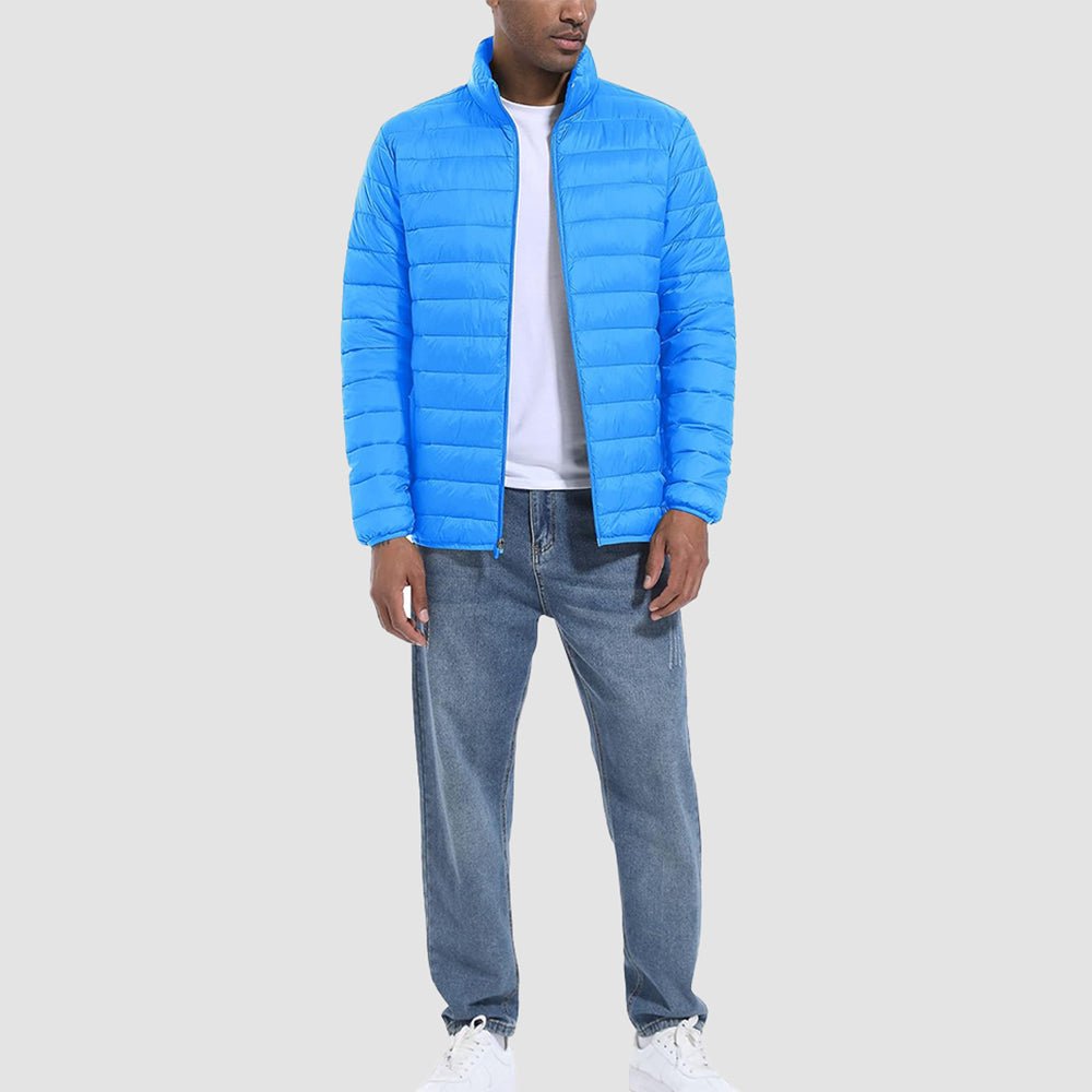 Azure Men's Lightweight Puffer Jacket – Water - Repellent Winter Coat - MAGCOMSEN