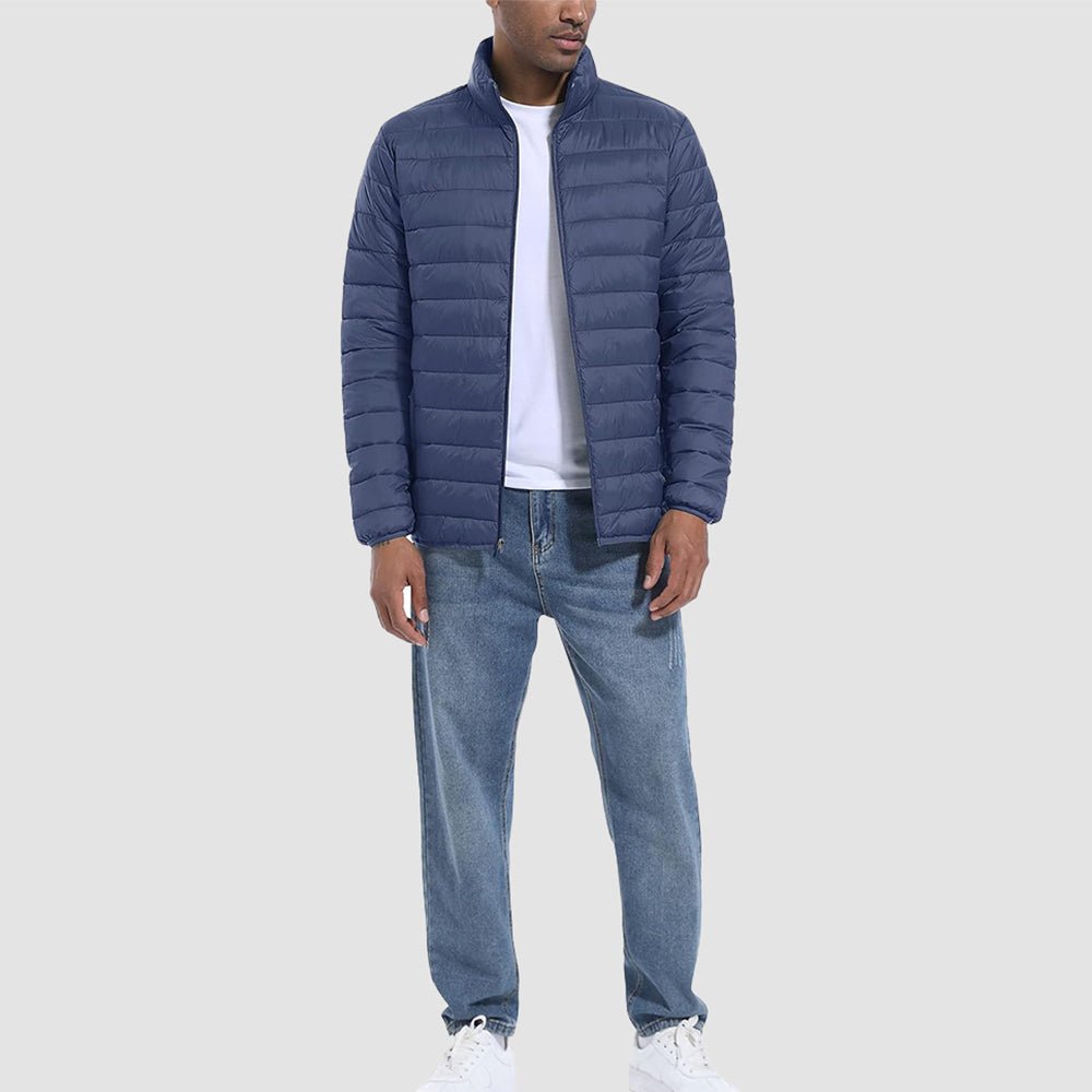 Blue Grey Men's Lightweight Puffer Jacket – Water - Repellent Winter Coat - MAGCOMSEN