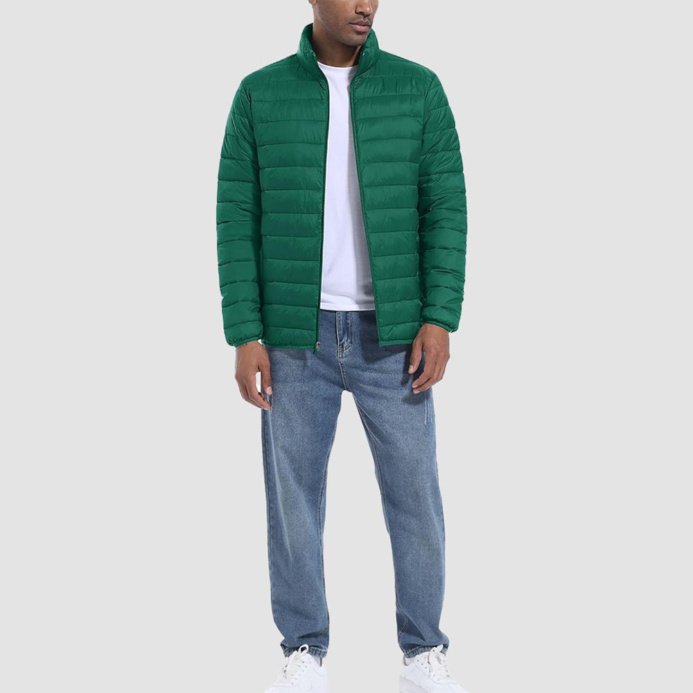 Jade Green Men's Lightweight Puffer Jacket – Water - Repellent Winter Coat - MAGCOMSEN