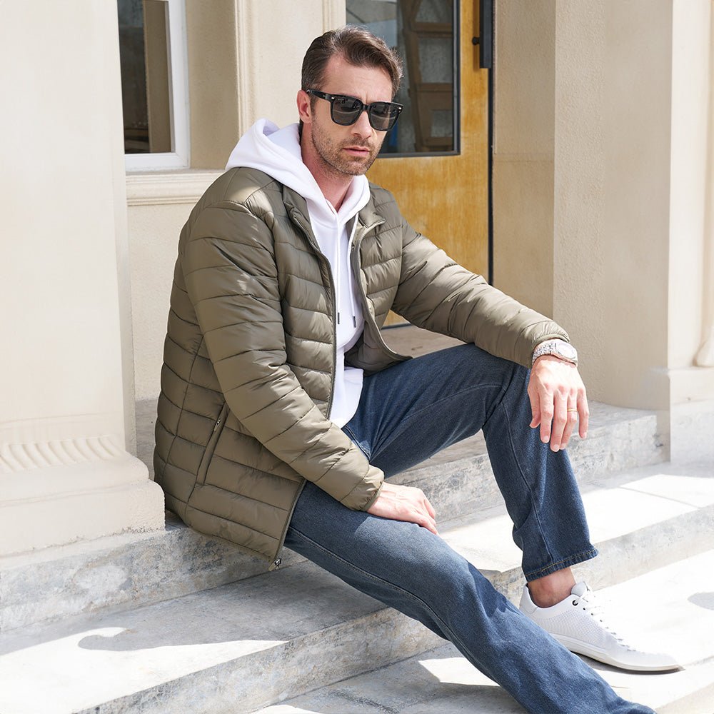 Men's Lightweight Water - Repellent Puffer Jacket - Insulated Winter Coat - MAGCOMSEN