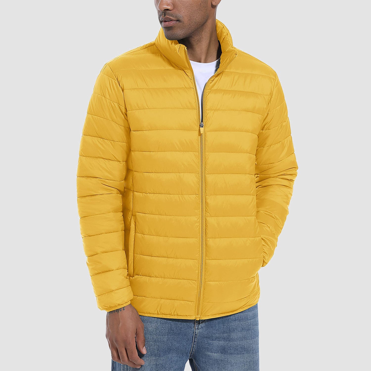 Men's Lightweight Puffer Jacket – Water-Repellent Winter Coat - MAGCOMSEN