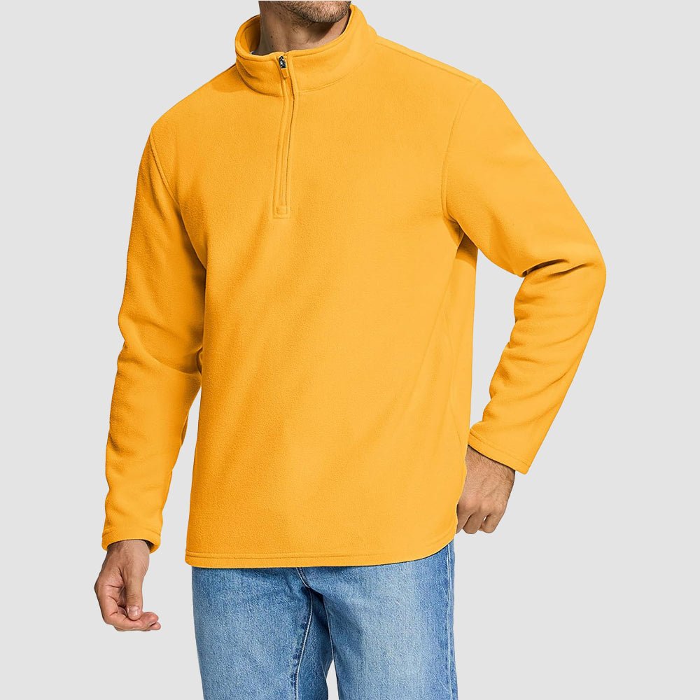 Ginger Men's Polar Fleece Pullover Quarter Zip Winter Sweatshirt - MAGCOMSEN