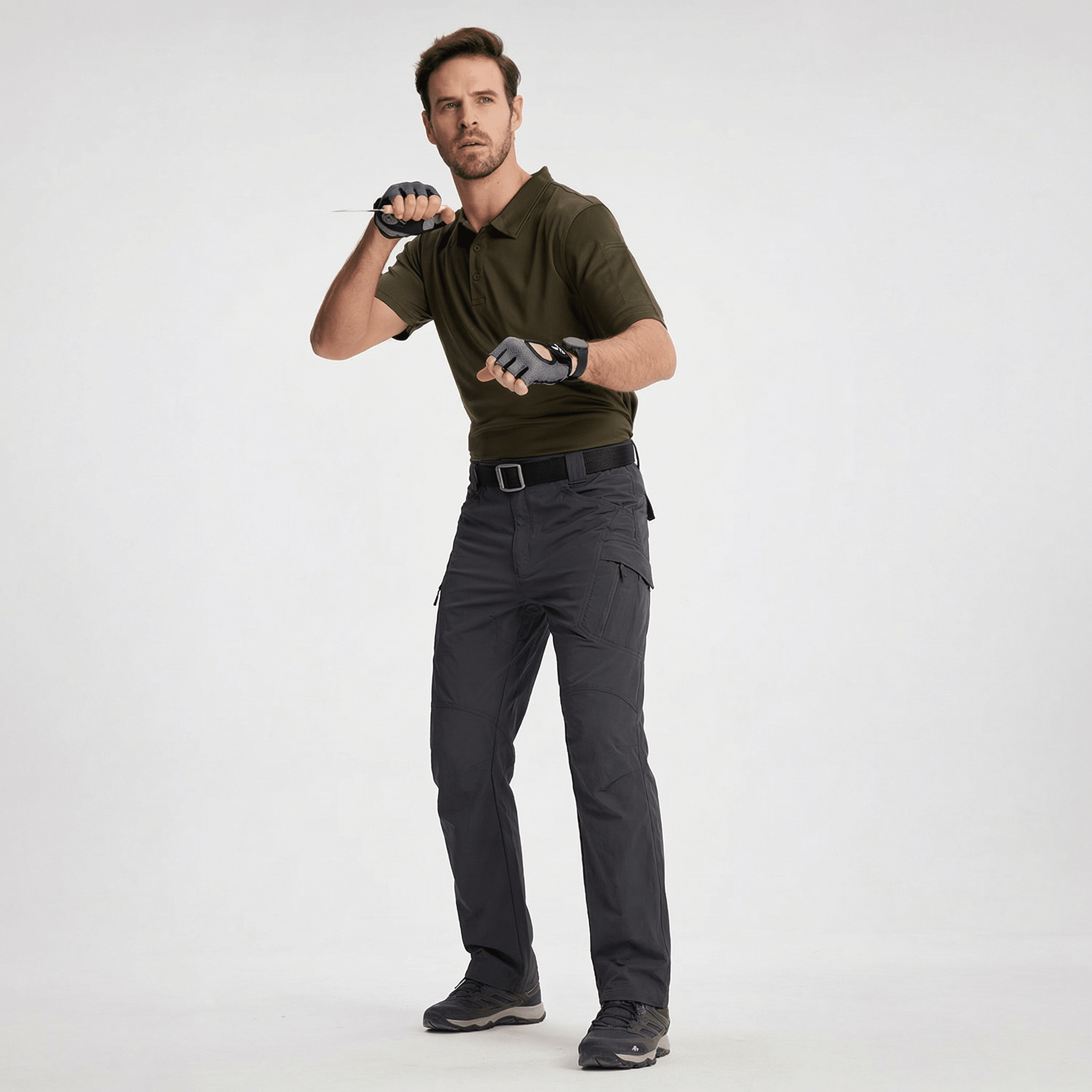 Men's Quick Dry Hiking Pants - 9 Pockets Cargo Trousers black by MAGCOMSEN