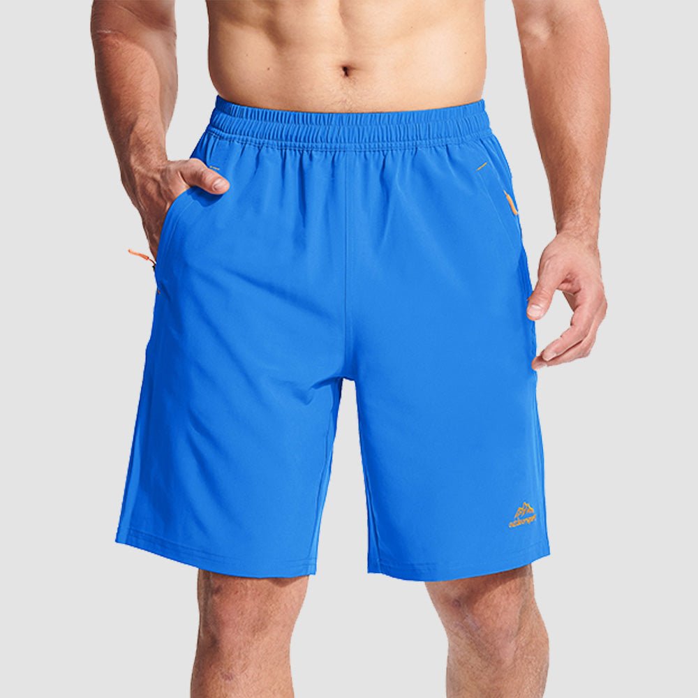 Bright Blue Men's Quick Dry Hiking Shorts with Zipper Pockets - Lightweight Athletic Shorts - MAGCOMSEN