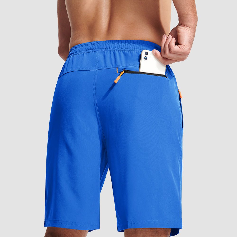 Azure Men's Quick Dry Hiking Shorts with Zipper Pockets - Lightweight Athletic Shorts - MAGCOMSEN